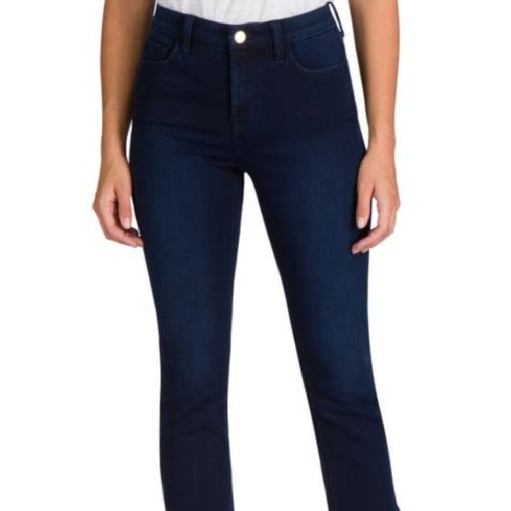 JEN7 High Waist Fringe Hem Ankle Skinny Jeans Size 4